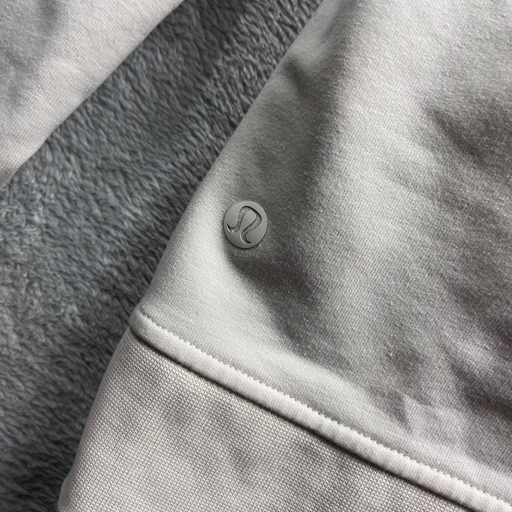Lululemon Mens City Sweat Pullover Hoodie Tan Beige French Terry Sweatshirt - Picture 6 of 7